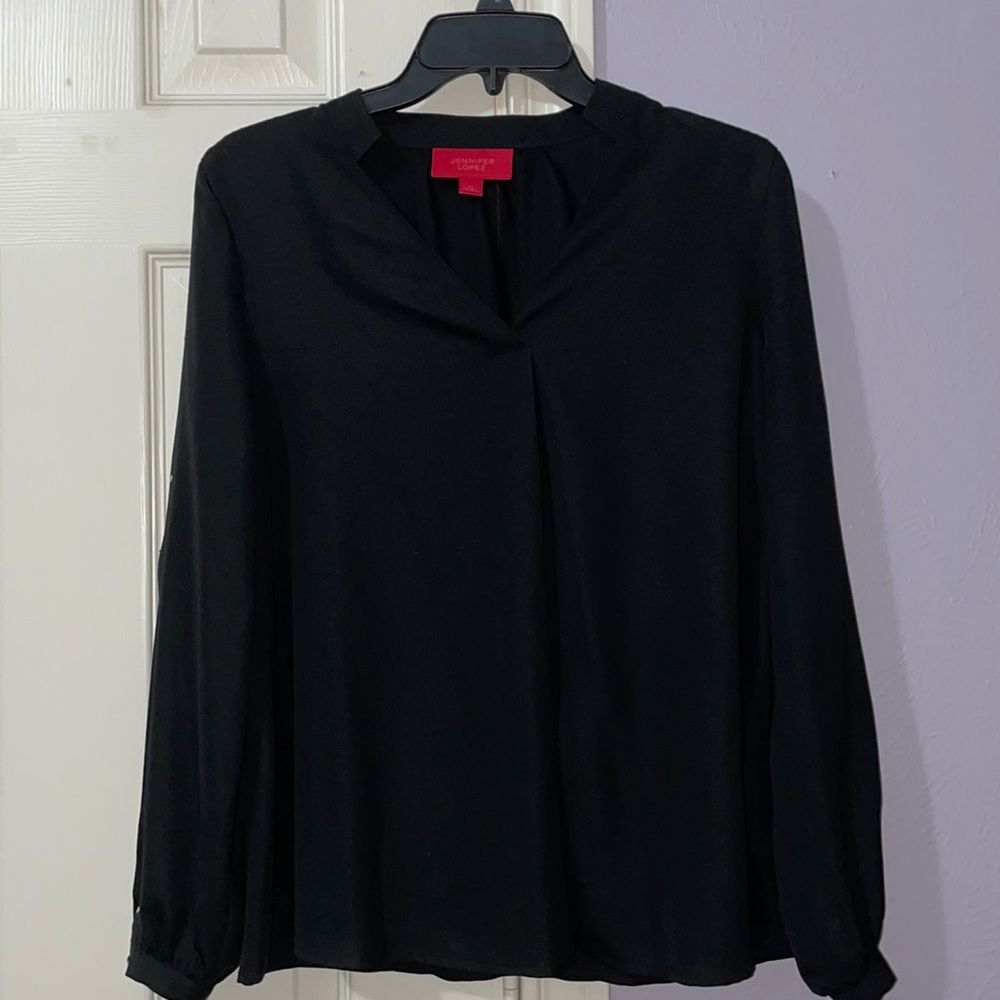 Jennifer Lopez black blouse